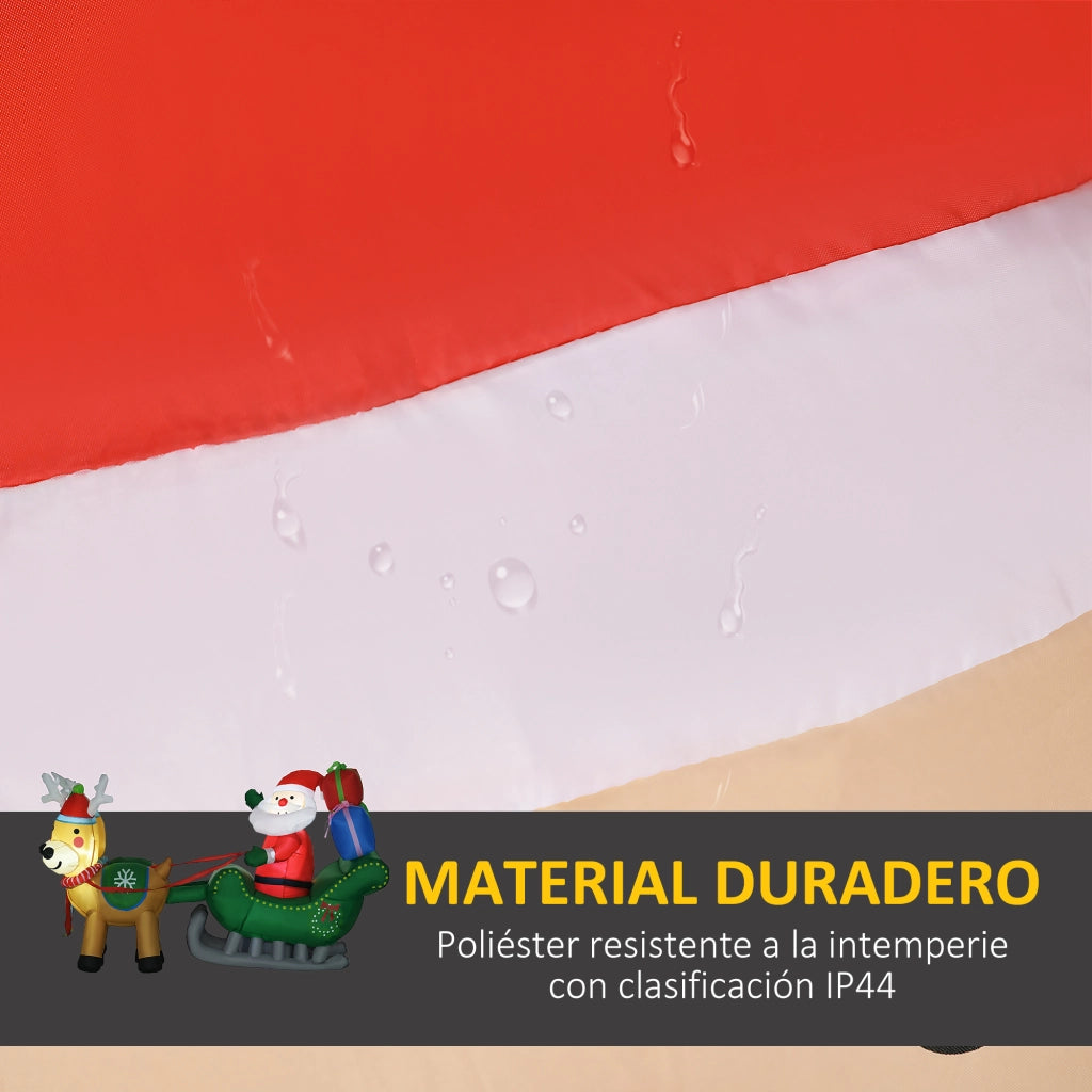 Decorazione Gonfiabile Natale Babbo Natale con Slitta e 2 Renne ¨C Xylo ¨C 210x70x125 cm con 4 LED