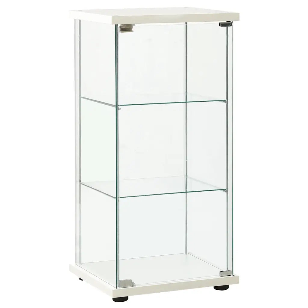 Mobile contenitore dal design moderno dimensioni 42,5 x 36,5 x 86 cm con spazio organizzato e ante in vetro temperato bianco. Codice articolo: 02_0046711.