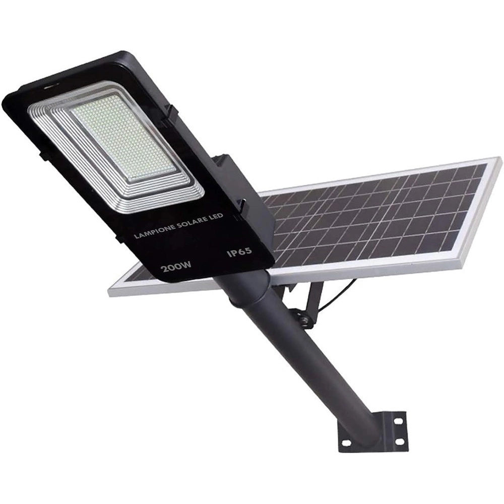 Trade Shop - Faro Stradale Lampione Solare Led 200watt Crepuscolare Dimmerabile Ip65 S03-200w -