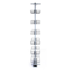 Colonna Estraibile da Cucina in Acciaio Inossidabile con 6 Cestelli 170-195cm