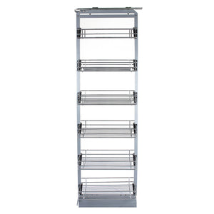 Colonna Estraibile da Cucina in Acciaio Inossidabile con 6 Cestelli 170-195cm