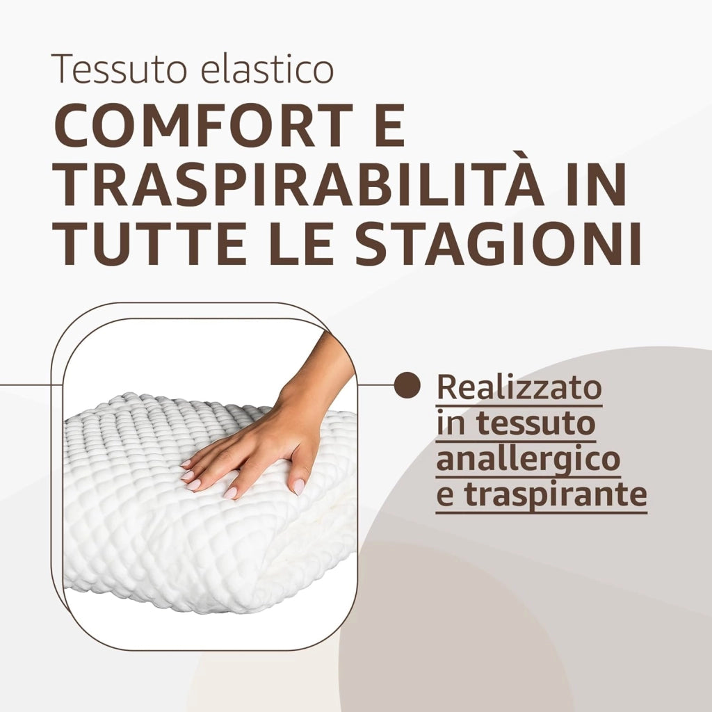 Coprimaterasso Massaggiante Matrimoniale 160x190x30 cm - Copri Materasso Anallergico Traspirante con Effetto Relax