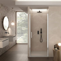 Porta Doccia apertura unico battente in Cristallo 6 MM anticalcare - Misura: 90 x 195 h (AdattabilitÃ  88-90 cm)
