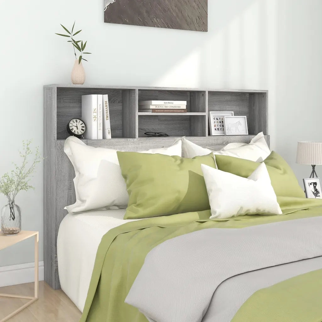 Testiera | Testata con Scomparti Grigio Sonoma 140x19x103,5 cm