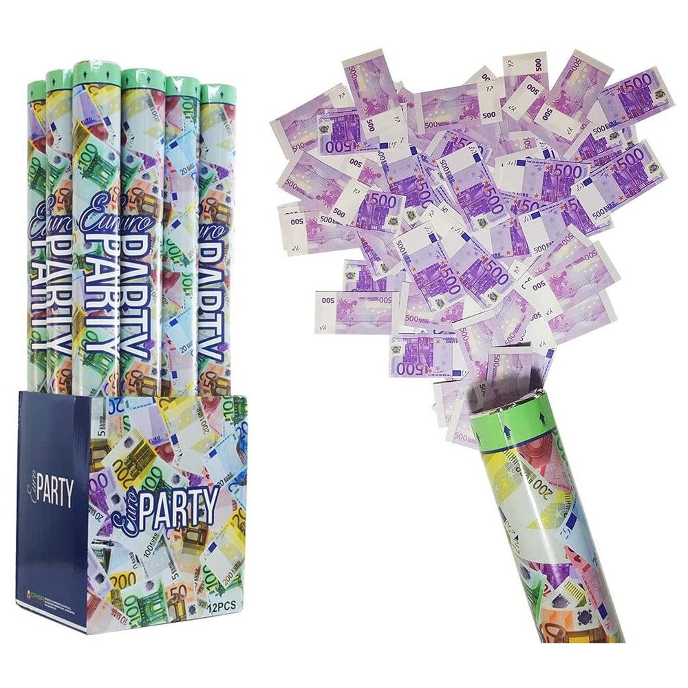 Trade Shop - Set 2 Tubi Sparacoriandoli Soldi Banconote Tubo 30 Cm Festa Laurea Matrimonio -