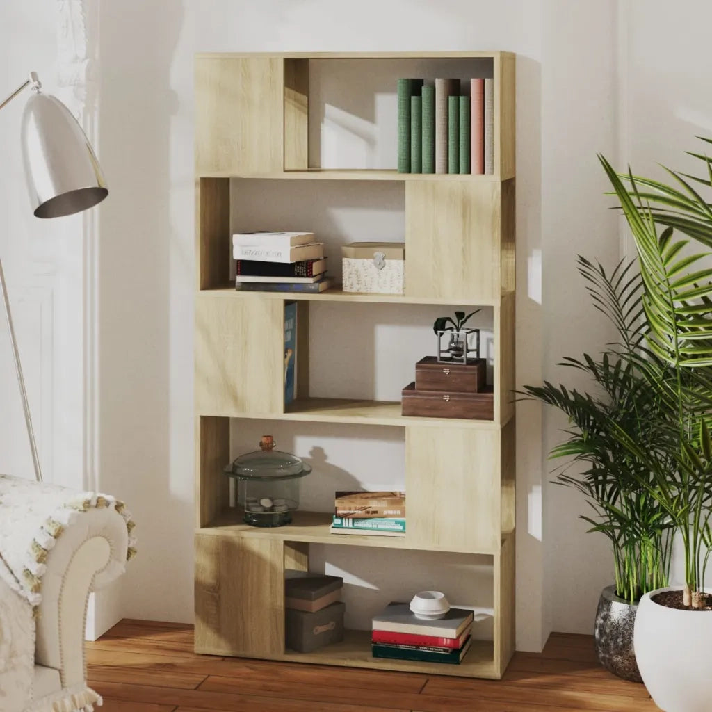 Libreria Divisorio Rovere Sonoma 80x24x155 cm in Truciolato 809146