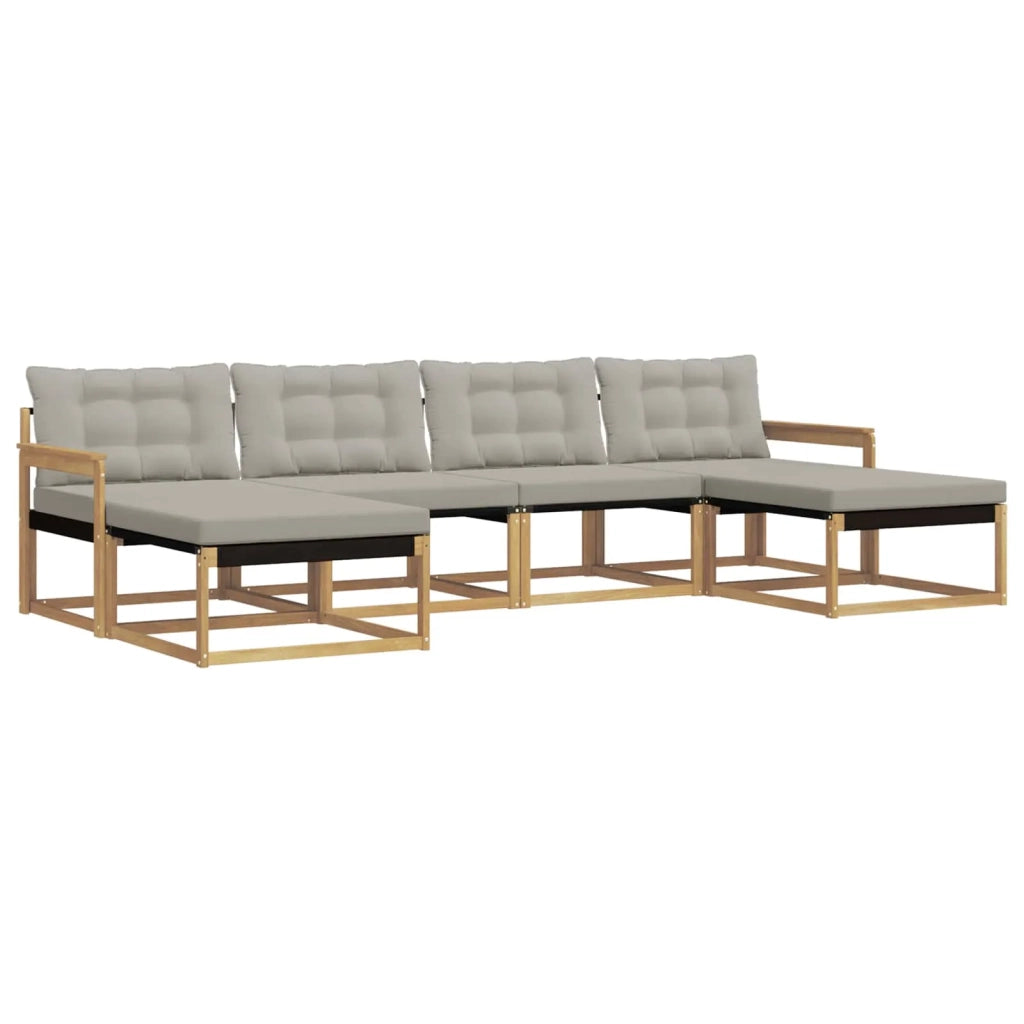 Set di divani da esterno 6 pz Bianco e Grigio Chiaro 3388941