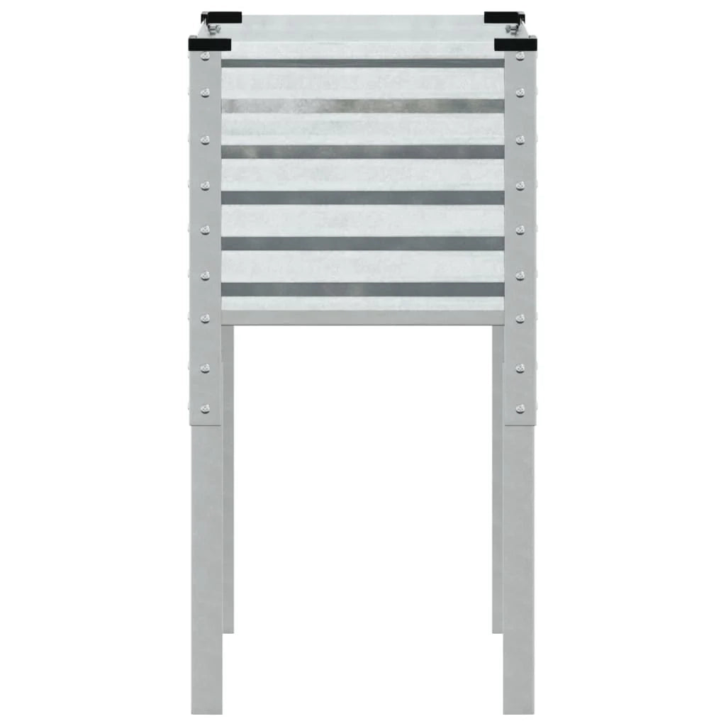 Fioriera rialzata per piante e fiori terrazza giardino 45 x 45 x 88 cm acciaio zincato argento 02_0037617