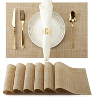 Set di 8 placemats in tessuto, lavabili, 30*45cm, isolanti dal calore e antiscivolo, adatti per la cucina o il tavolo da pranzo, Linnen