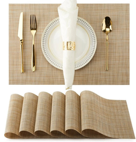 Set di 8 placemats in tessuto, lavabili, 30*45cm, isolanti dal calore e antiscivolo, adatti per la cucina o il tavolo da pranzo, Linnen