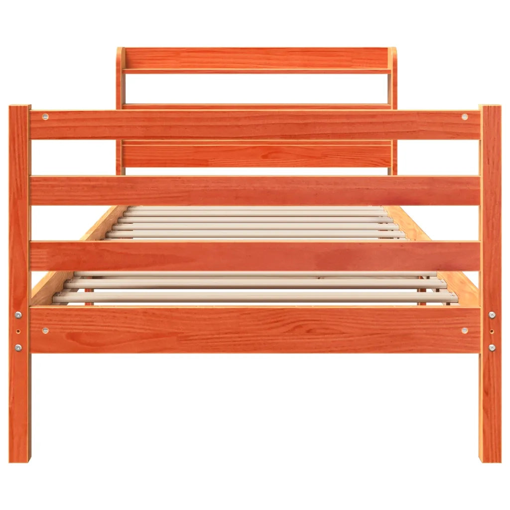 Letto senza Materasso Marrone Cera 75x190 cm in Legno di Pino 3306655