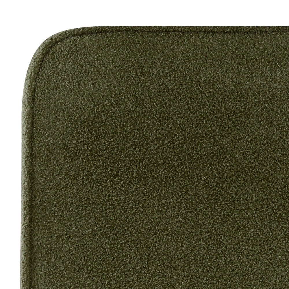 Letto matrimoniale imbottito in bouclé verde gambe in metallo nero 180x200 cm testiera stile classico minimalista