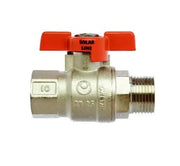 Valvola a sfera Solar Line con maniglia a farfalla realizzata in ottone per impianti solari   FF  1/2"