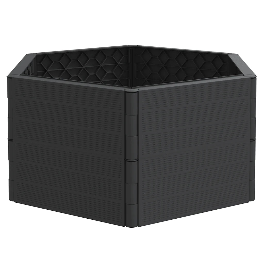 2 pz Fioriere | Cassetta per fiori | Vaso da Giardino Antracite in PP
