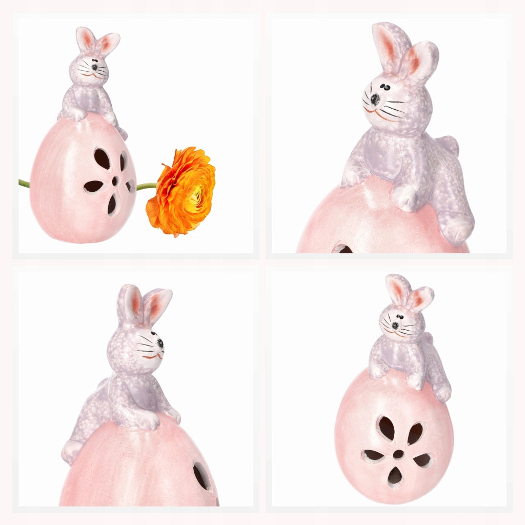 KADAX Coniglietto di Pasqua, statuetta in ceramica per decorazioni pasquali, 19 cm