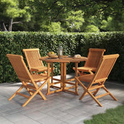 LAPOOH Set da pranzo da giardino pieghevole, set da 5 pezzi, tavolo e sedie da giardino, mobili da giardino, giardino, set da giardino, terrazza esterna, mobili da giardino in teak