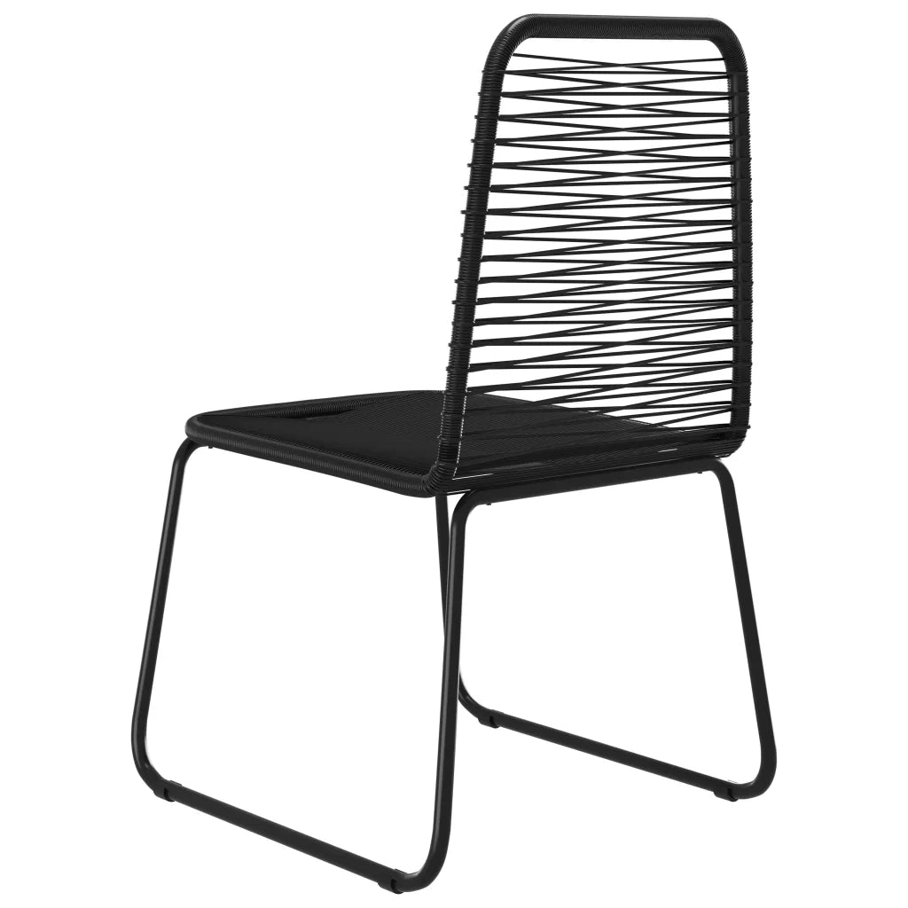 Sedie da Giardino 6 pz in Polyrattan Nero cod mxl 19439