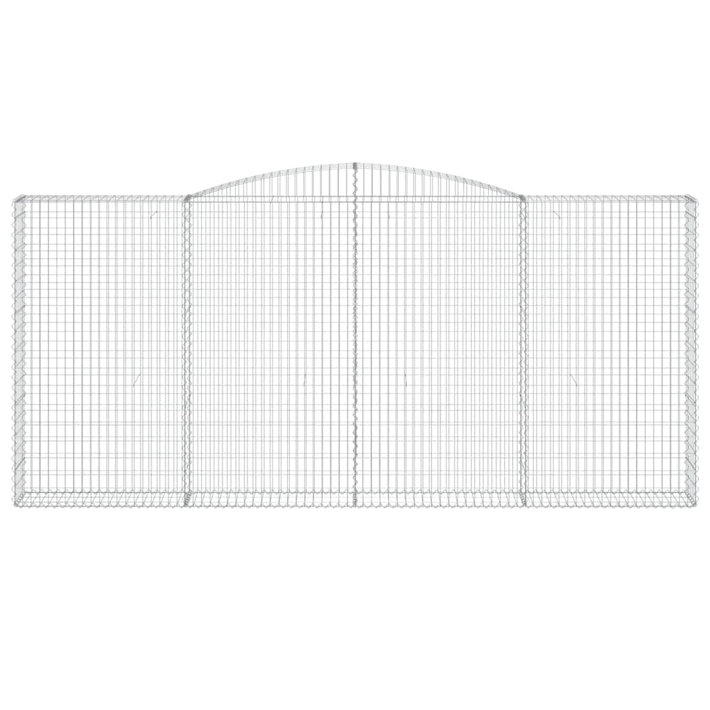 Gabbione recinto a gabbia muro di contenimento ad arco 400 x 30 x 180/200 cm ferro zincato argento 02_0040075