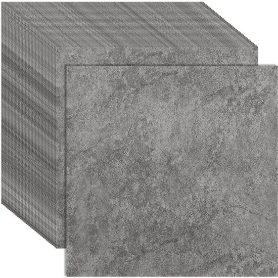 Pavimentazione in PVC - Autoadesiva - Finestra Marocchino - Grigio - Piastrelle Acqua Resistenti - Ideale per la Ristrutturazione - 30 x 30 cm