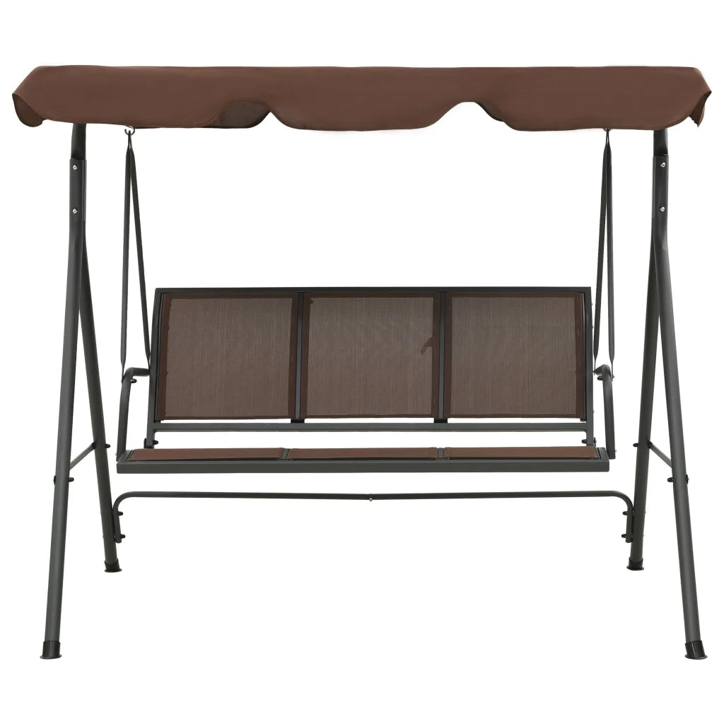 Panchina a Dondolo da Giardino con Baldacchino CaffÃ¨ cod mxl 43332