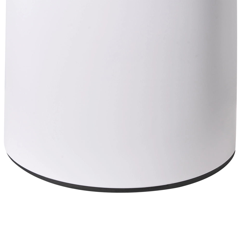Tavolino rotondo in metallo bianco e oro stile glamour soggiorno salotto elegante