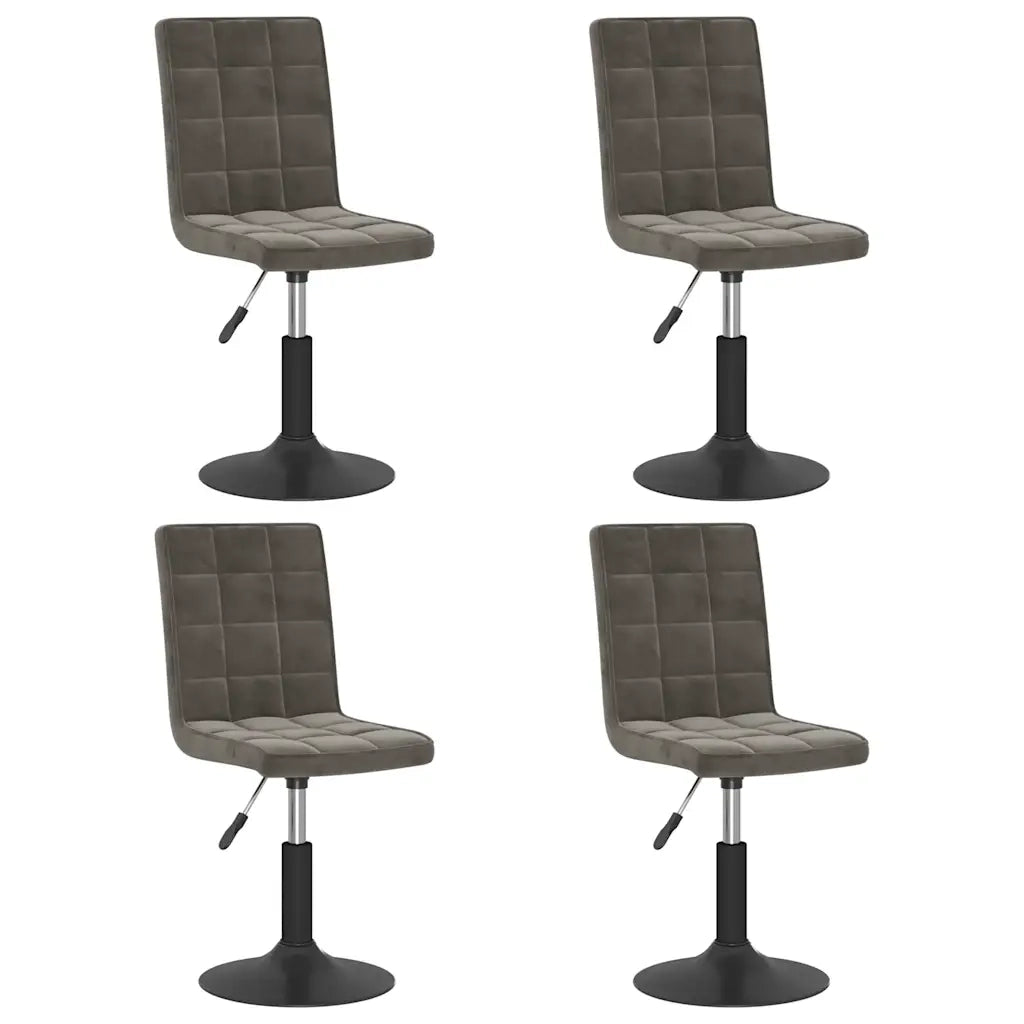 Sedie da Pranzo Girevoli 4 pz Grigio Scuro in Velluto 3089290