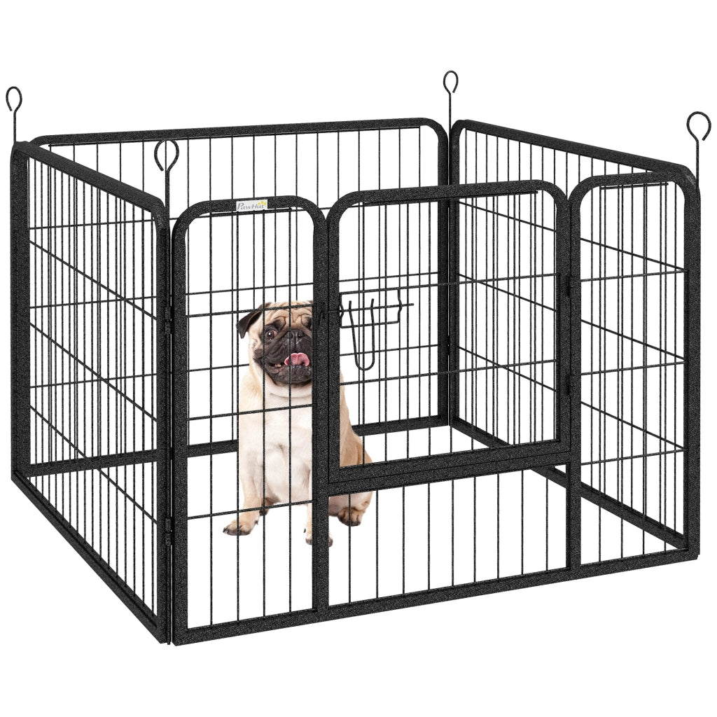Recinto per cani pieghevole 4 pannelli ¨C zephmum ¨C grigio 82x82x60 cm