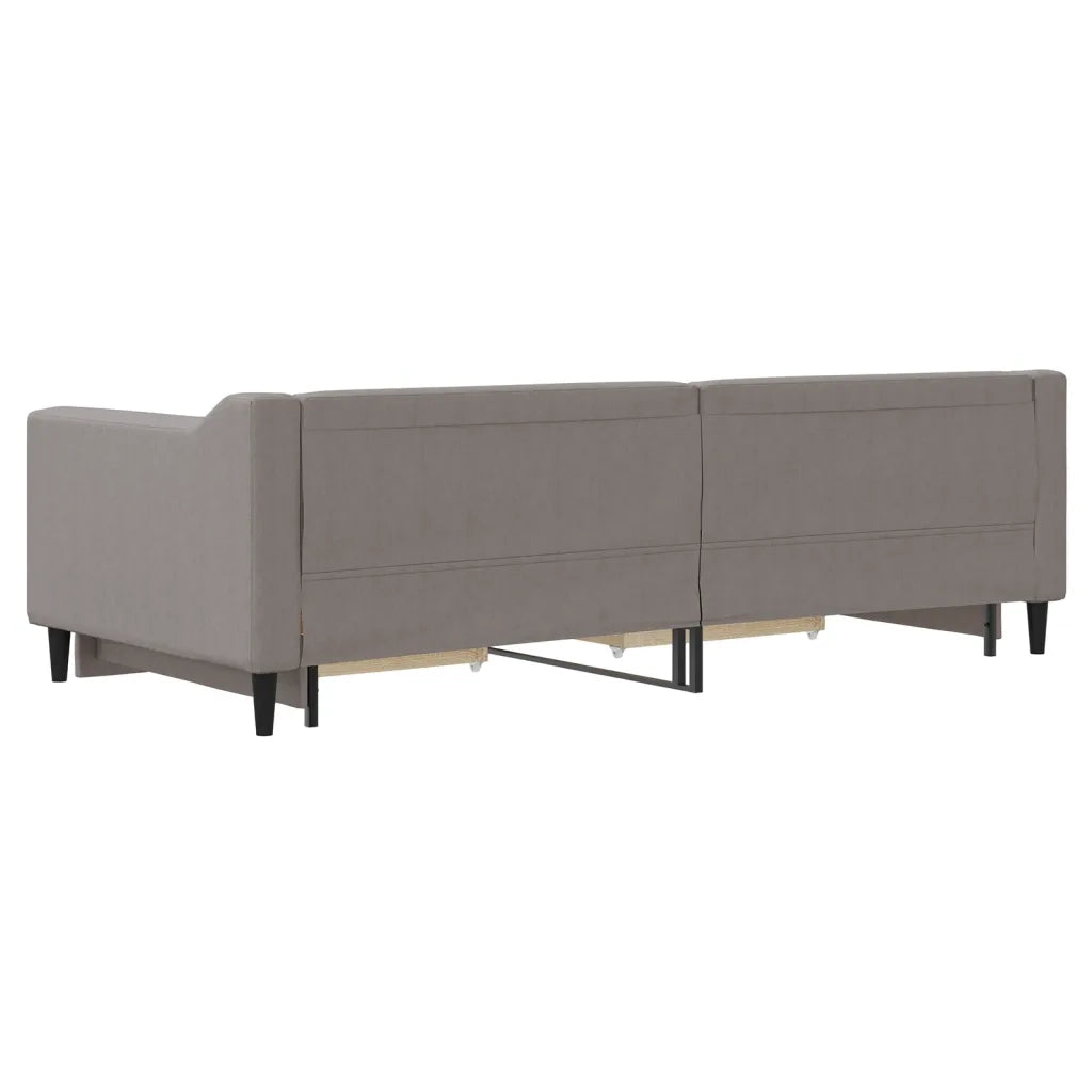 Divano letto | Sof¨¤ letto | Letto singolo Estraibile con Cassetti Tortora 90x200 cm Tessuto