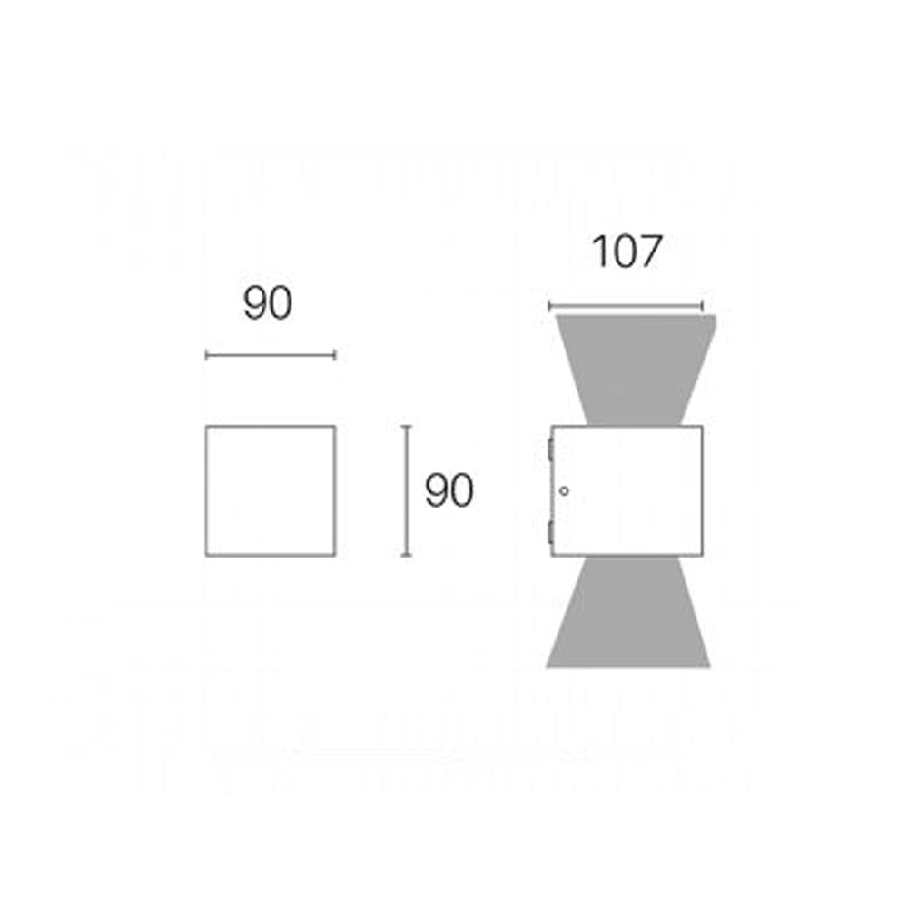 Applique Da Esterno Moderna Lula Alluminio E Vetro Grigio Led 6+6W 3000K