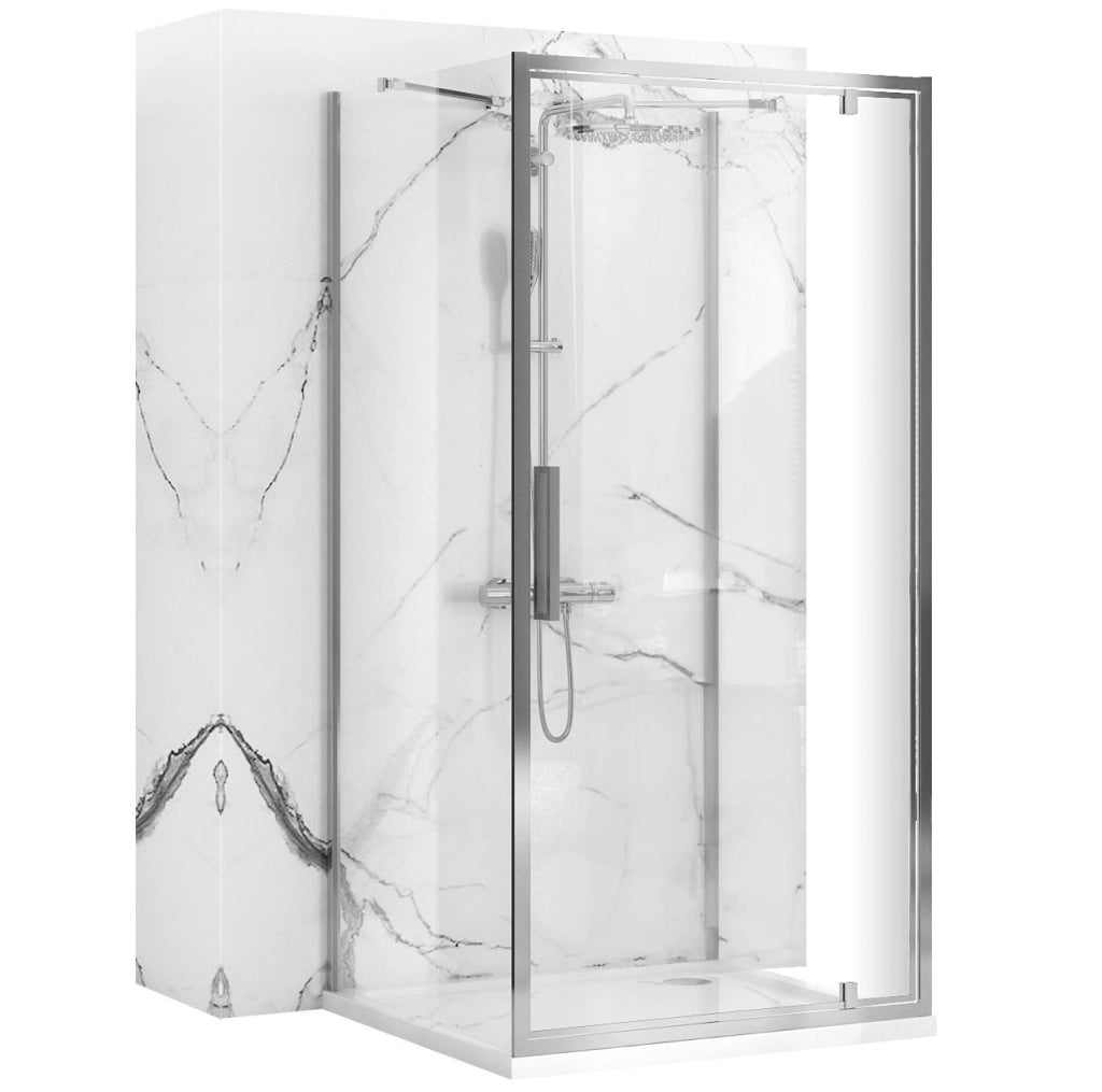 Cabina Doccia A Parete Rea Rapid Swing Chrome 120x100