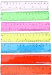 Set di Linee da 7 a 15 cm - Flexibile - Linea Creativa - Strumenti di Scrittura - Linea da Scuola - Colori Translucidi