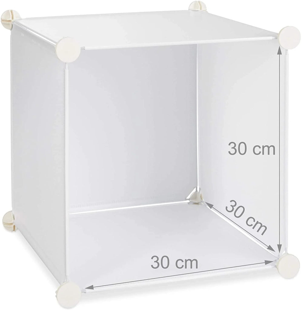 Scaffale modulare in plastica bianca per riporre le scarpe con 15 scomparti guardaroba e ripostiglio (13_0001075_2)