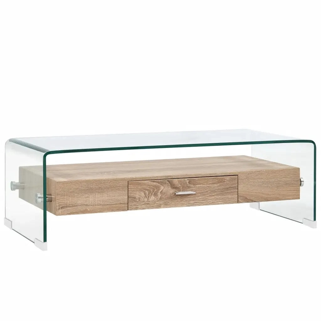 Tavolino da CaffÃ¨ Trasparente 98x45x31 cm in Vetro Temperato cod mxl 18480