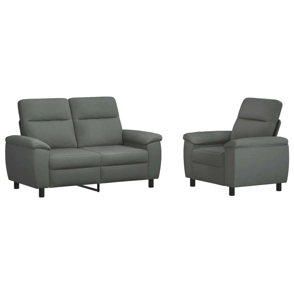 Set di divani 2 pcs Grigio Scuro Tessuto 3430575