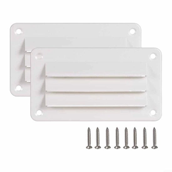 Griglie di Scarico per Ventilazione RV - Ventilazione per RV - Leggero e Compatta - Bianco - Ideale per Barche e Camper - 2 pezzi