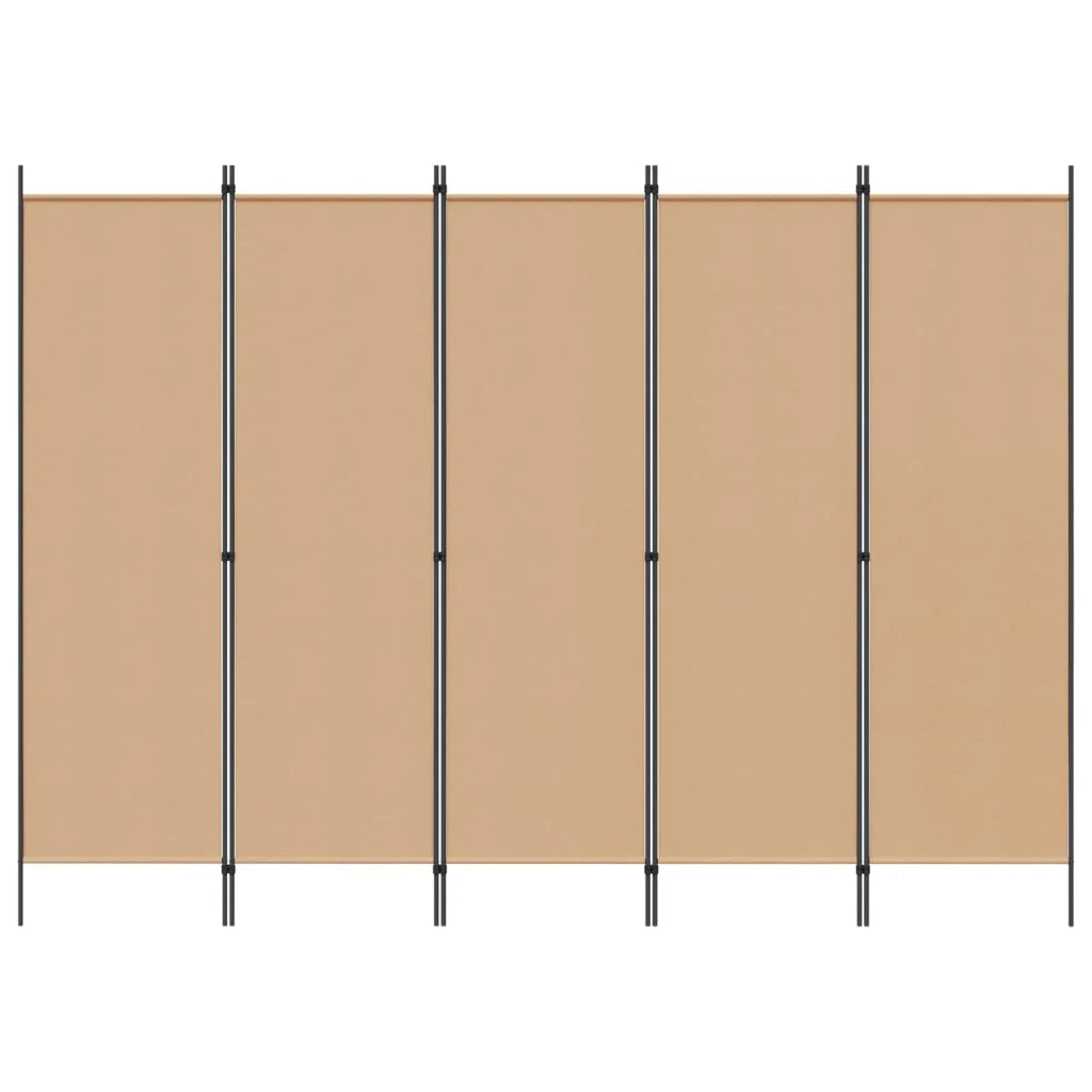 Divisorio Ambienti | Divider per stanze | Paravento a 5 Pannelli Beige 250 x 180 cm Tessuto