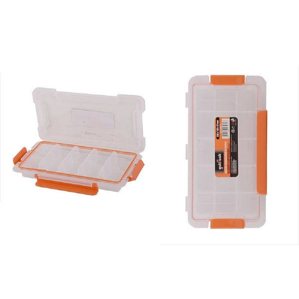 Trade Shop - Cassetta Portautensili Scomparti Regolabili Viti Tasselli Organizer 230x120x37mm -