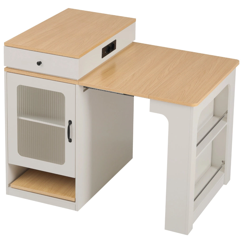 Tavolo da Pranzo Allungabile con Ruote e Piano Rimovibile ¨C Xylo ¨C Bianco