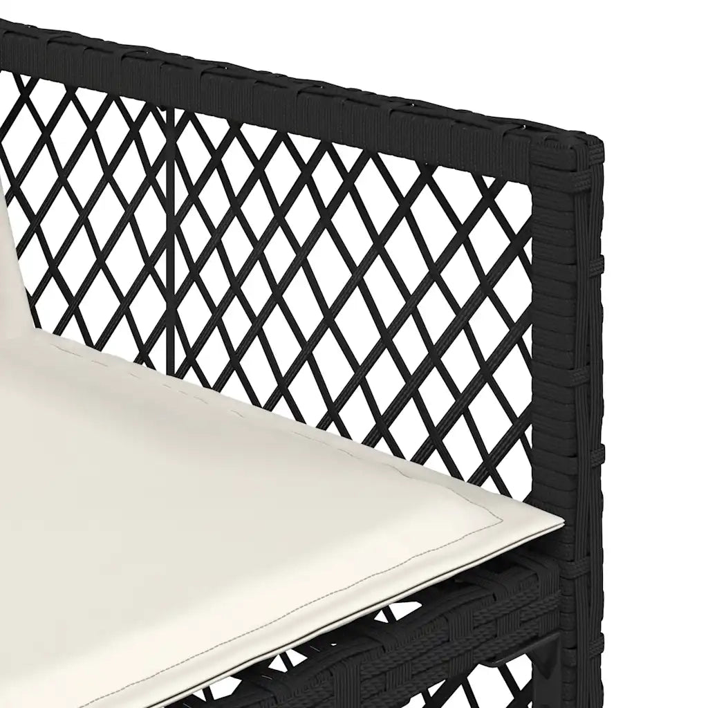Set da Pranzo da Giardino 13pz con Cuscini Nero in Polyrattan 3210807