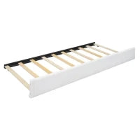 Letto imbottito 140x200 cm con letto estraibile, senza materasso, Bianco