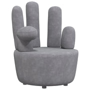 Poltrona a Forma di Mano Grigia in Velluto cod mxl 9526