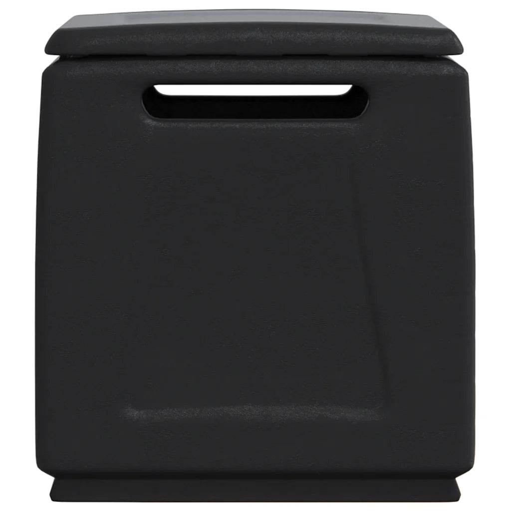Contenitore da Giardino 54x53x57 cm 130 L Grigio Scuro e Nero