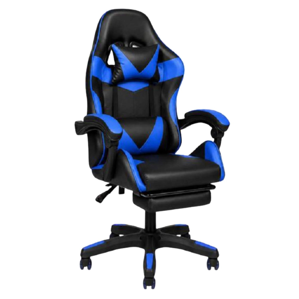 Ecoprice Sedia Gaming Similpelle con Poggia Piedi Lux Colori Assortiti Colore Sedia: NERO/BLU