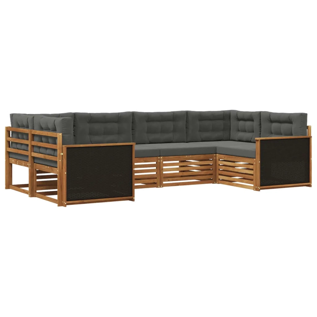 Set di divani da esterno 6 pz Naturale e Antracite 3383765