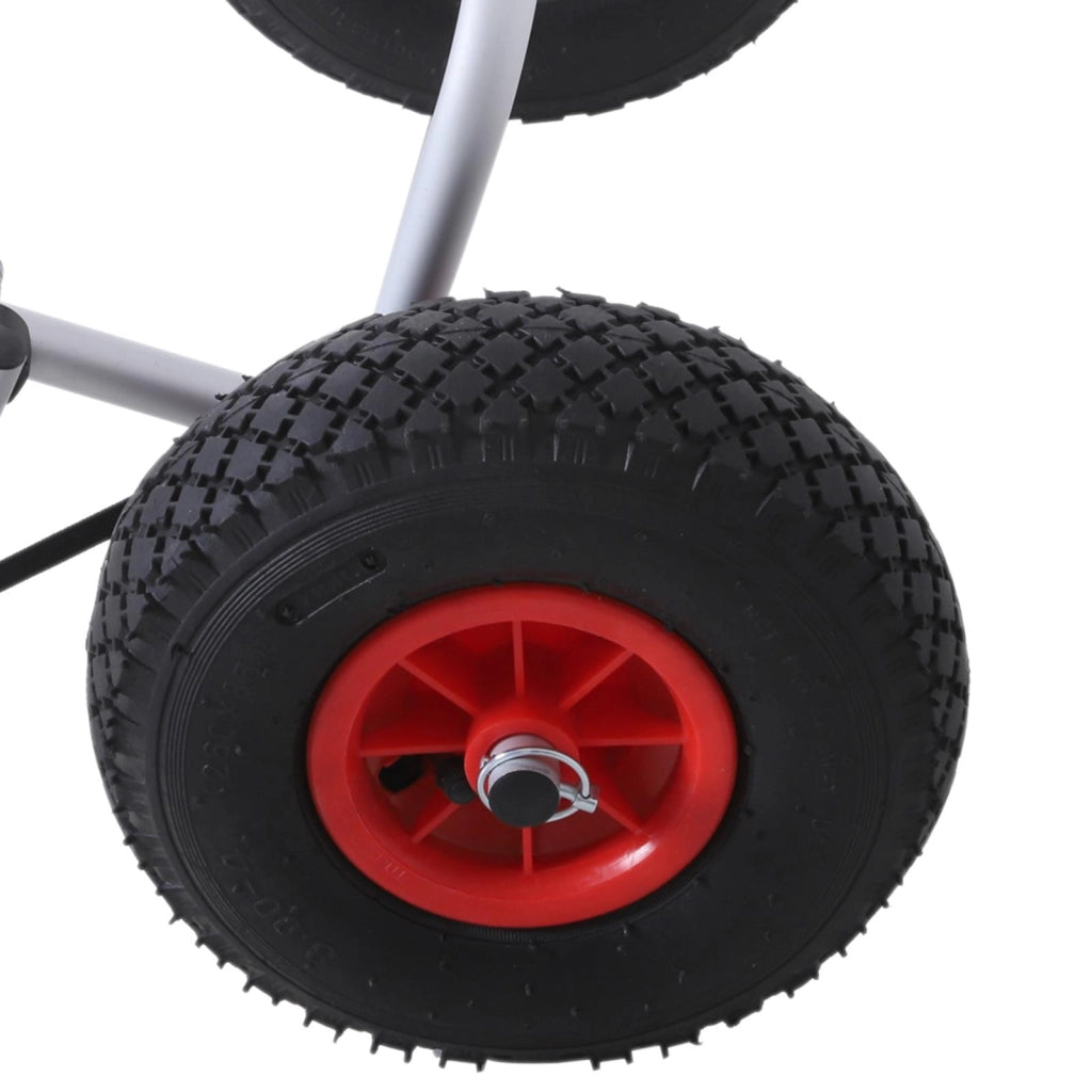 Carrello per Kayak Pieghevole in Alluminio 60x30x37 cm Max 60kg Argento e Nero