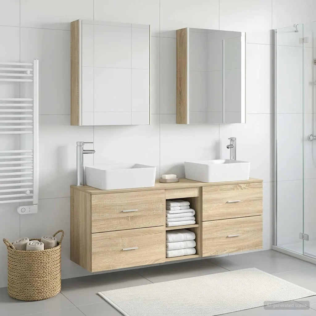 Set di mobili per il bagno 5 pcs Rovere Sonoma 3406849