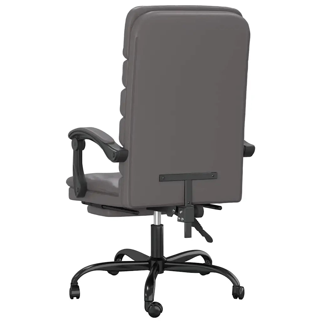 Sedia per studi-Poltrona da Ufficio Massaggiante Reclinabile Grigio Similpelle 695460