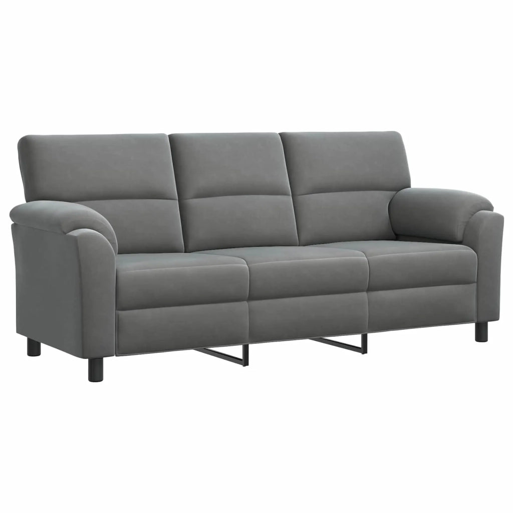 Divano Grigio Scuro 214 x 85 x 93 cm Velluto 42040850
