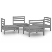 Set di mobili da giardino mobili da esterno set da 4 pezzi legno di pino massiccio grigio 02_0016256