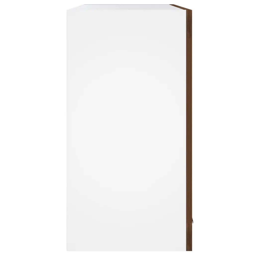 Mobile Pensile con Vetro “Lyon” Rovere Marrone 60x31x60 cm 815122